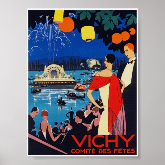 Vichy France Vintage Travel Poster (Vorne)