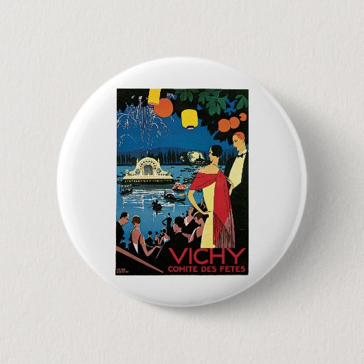 Vichy Frankreich Comite DES feiert KunstNightlight Button (Vorderseite)
