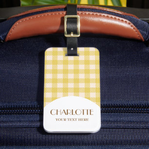 Vichy-Gingham-Bauer Gepäckanhänger