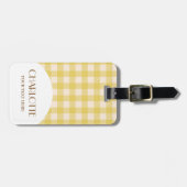 Vichy-Gingham-Bauer Gepäckanhänger (Vorderseite horizontal)