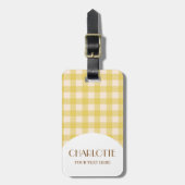 Vichy-Gingham-Bauer Gepäckanhänger (Vorderseite vertikal)