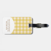 Vichy-Gingham-Bauer Gepäckanhänger (Rückseite horizontal)