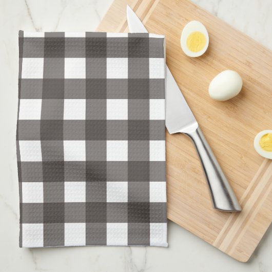 Vichy Gris anthrazit Geschirrtuch (Viertel Falte)