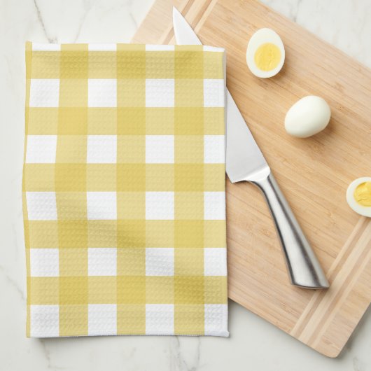 Vichy Hellgelb Geschirrtuch (Viertel Falte)