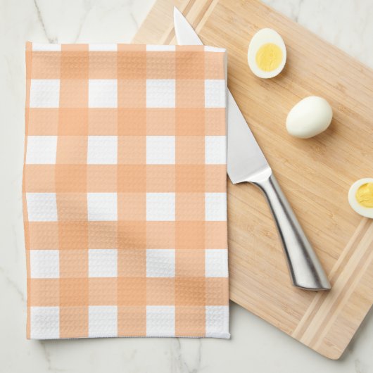 Vichy Hellorange Geschirrtuch (Viertel Falte)