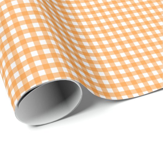 Vichy Orange Geschenkpapier (Rolleneckpunkt)