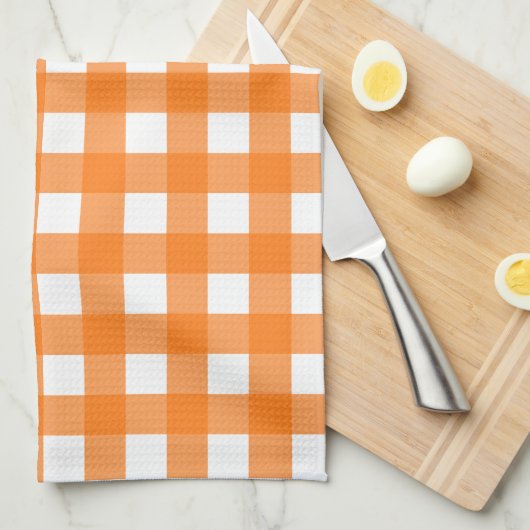 Vichy Orange Geschirrtuch (Viertel Falte)