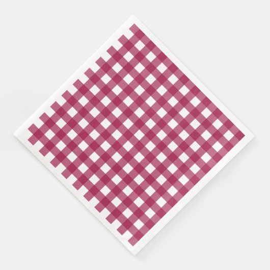 Vichy Rouge Cerise Serviette (Ecke)