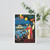 Vichy Vintag French Travel Poster Postkarte (Stehend Vorderseite)