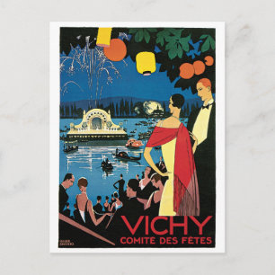 Vichy Vintag French Travel Poster Postkarte