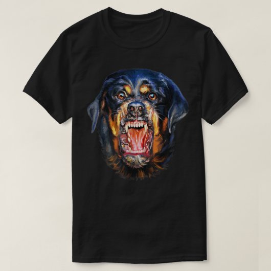Vicious Rottweiler Dog Barking T-Shirt (Design vorne)