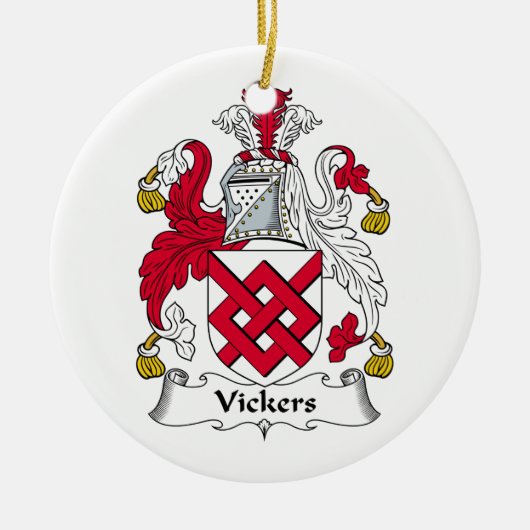 Vickers Familienwappen Keramikornament (Vorne)