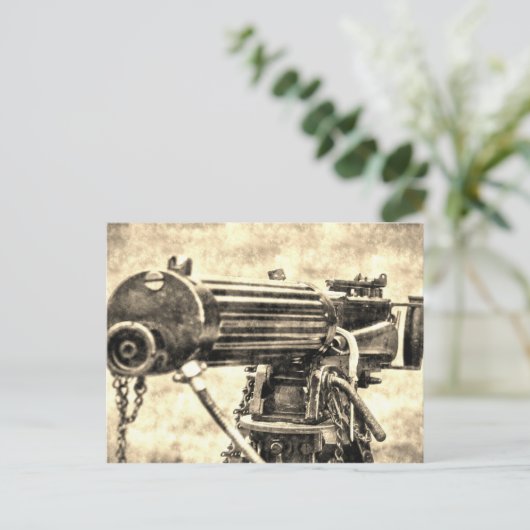 Vickers Machine Gun Vintag Postkarte (Stehend Vorderseite)