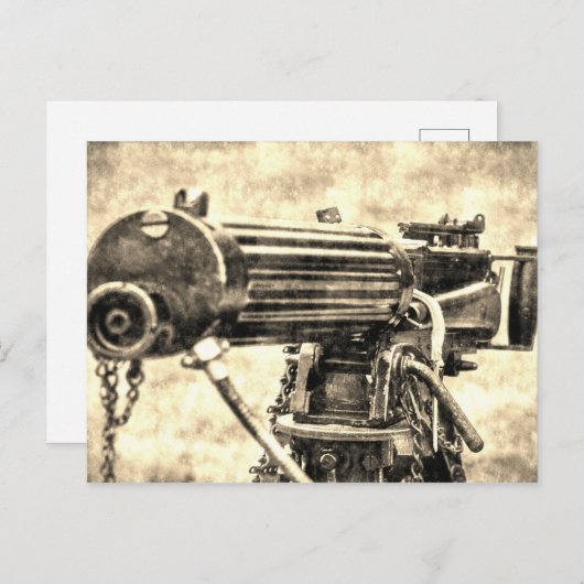 Vickers Machine Gun Vintag Postkarte (Vorne/Hinten)