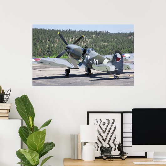 VICKERS SPITPFIRE auf STANDBY Poster (Heimbüro)