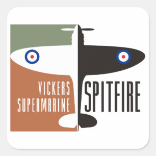 Vickers Supermarine Spitfire Quadratischer Aufkleber