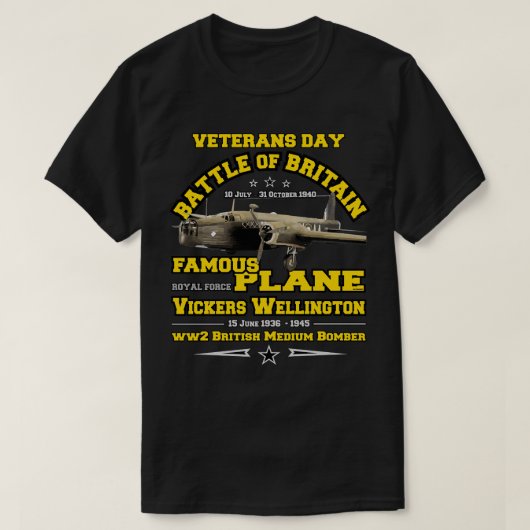 Vickers Wellington British Medium Bomber T-Shirt (Design vorne)