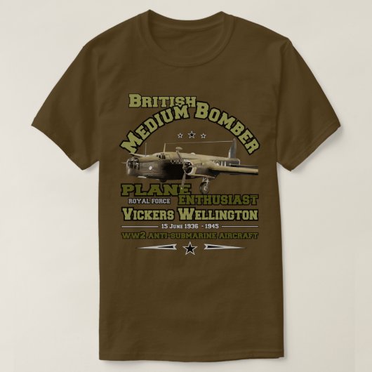 Vickers Wellinton British Medium Bomber T-Shirt (Design vorne)
