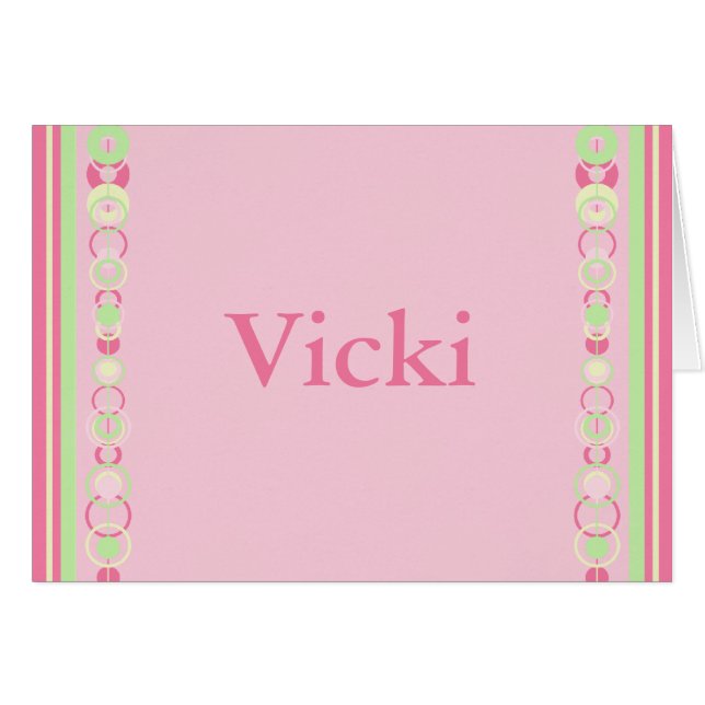Vicki rosa moderne Kreis-Karte (Vorderseite (Horizontal))