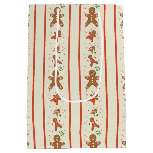 Vickie’s Gingerbread Parade-Cream Gift Bag Mittlere Geschenktüte (Rückseite)