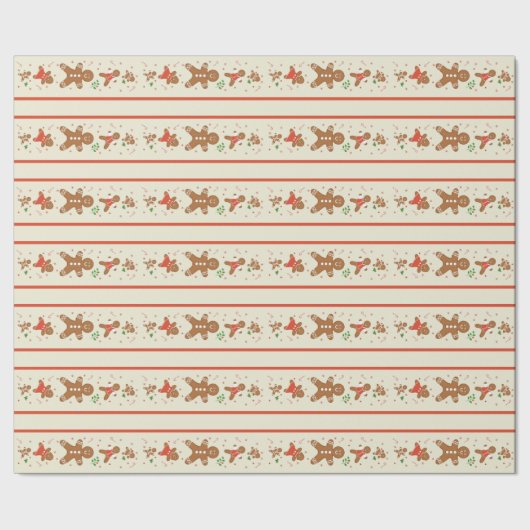 Vickie’s Gingerbread-Parade-Creme Geschenkpapier (Saum)
