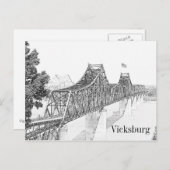 Vicksburg, Mississippi Brücke Sketch Kunst, Dichtu Postkarte (Vorne/Hinten)