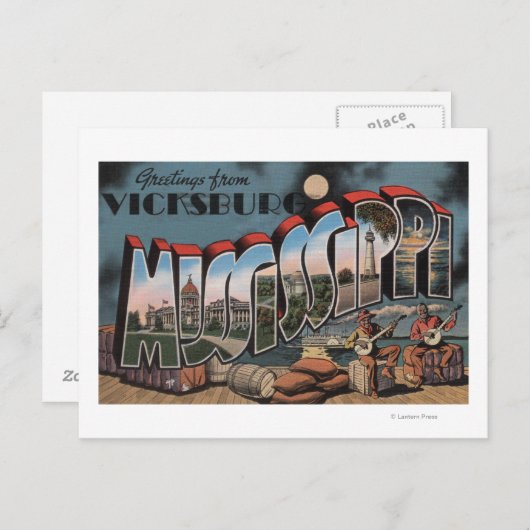 Vicksburg, Mississippi - Große Briefszenen Postkarte (Vorne/Hinten)