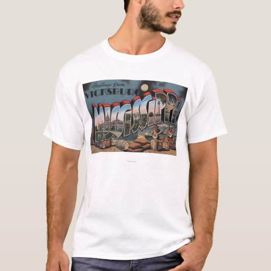 Vicksburg, Mississippi - große Buchstabe-Szenen T-Shirt (Vorderseite)