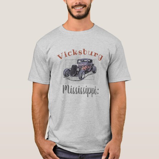 "Vicksburg Mississippi" Vintager Hotrod T-Shirt (Vorderseite)