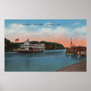 Vicksburg, Mitgliedstaat - Ansicht der Fluss Poster