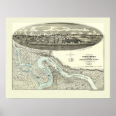 Vicksburg, MS Panoramic Map - 1863 Poster (Vorne)