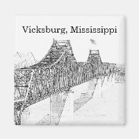 Vicksburg MS River Bridge Black & White Sketch
