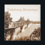 Vicksburg MS River Bridge Sepia Copper Tone Magnet<br><div class="desc">Magnet - Mit der Brücke in Sepia-Kupfer-Tonfarbe.</div>