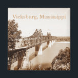 Vicksburg MS River Bridge Sepia Copper Tone Magnet<br><div class="desc">Magnet - Mit der Brücke in Sepia-Kupfer-Tonfarbe.</div>