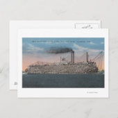 Vicksburg, MS - View of Boat with Cotton Onboard Postkarte (Vorne/Hinten)