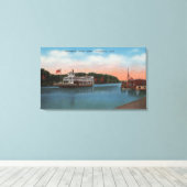 Vicksburg, MS - View of Mississippi River Ferry Leinwanddruck (Insitu (Holzboden))