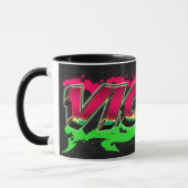 Vicky Vorname Name Graffiti red green Tasse (Links)