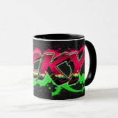 Vicky Vorname Name Graffiti red green Tasse (VorderseiteRechts)