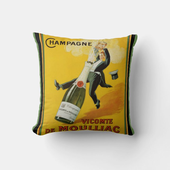 Vicomte de Moulliac Champagne Pillow Kissen (Vorderseite)