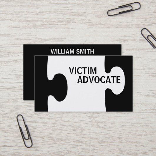 Victim Advocate Puzzle Piece Visitenkarte (Vorderseite/Rückseite Beispiel)