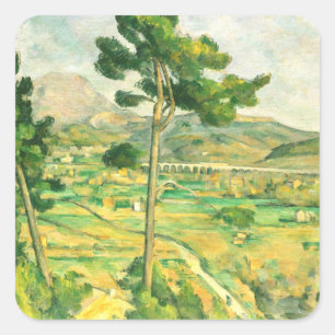 Victoire und Viadukt Paul Cezanne Quadratischer Aufkleber