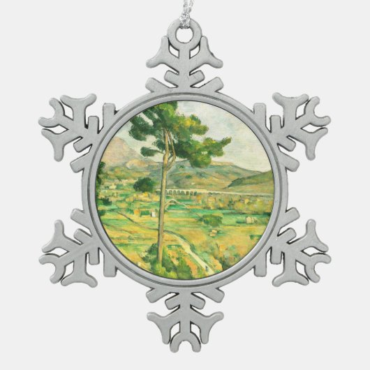 Victoire und Viadukt Paul Cezanne Schneeflocken Zinn-Ornament (Vorderseite)