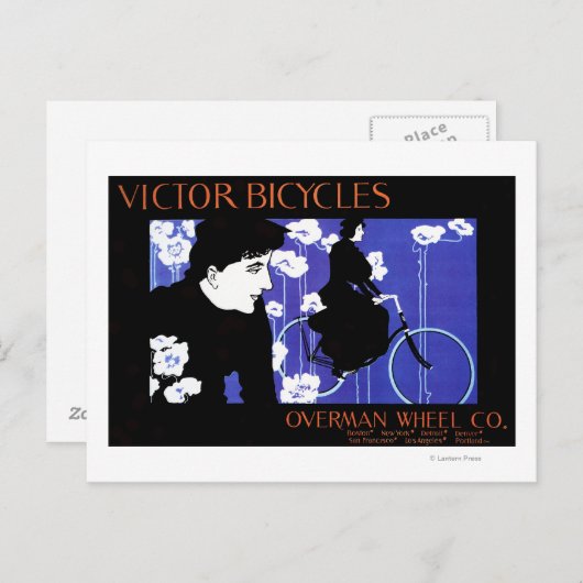 Victor Bicycles Overman Wheel Promo Poster Postkarte (Vorne/Hinten)