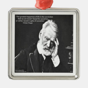 Victor Hugo & Happiness Zitat Geschenke T-Shirts e Silbernes Ornament