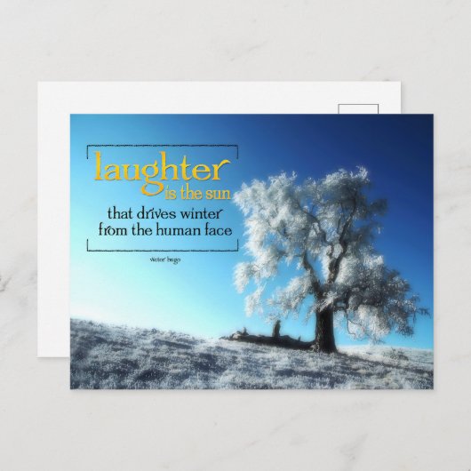Victor Hugo Inspiration Zitat "Lachen" Postkarte (Vorne/Hinten)