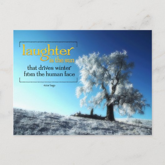 Victor Hugo Inspiration Zitat "Lachen" Postkarte (Vorderseite)
