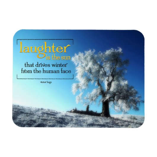 Victor Hugo Inspiration Zitat Magnet "Lachen" (Horizontal)