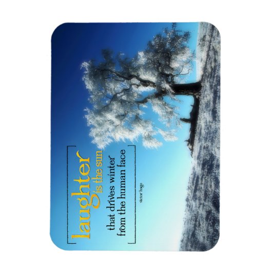 Victor Hugo Inspiration Zitat Magnet "Lachen" (Vertikal)