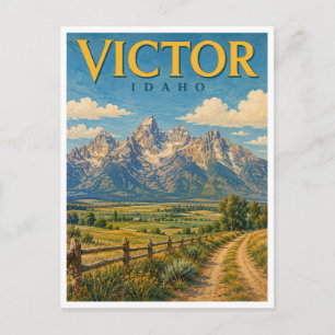 Victor Idaho Teton Valley GeoSaga Postkarte