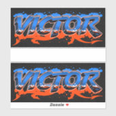 Victor Vorname Name Graffiti Aufkleber Sticker (Blatt)